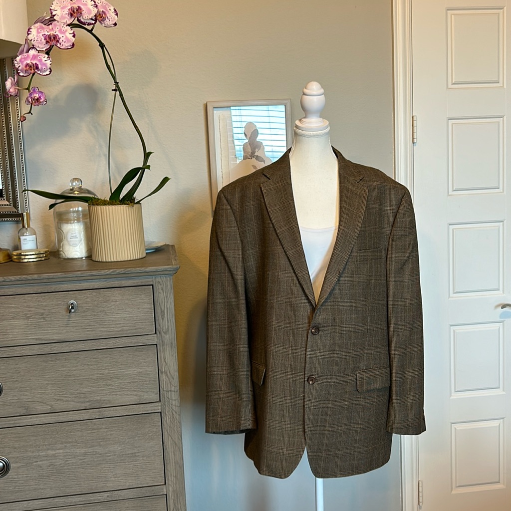 Lauren Ralph Lauren Brown Plaid Sport Coat Blazer